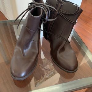 Brown faux Leather heeled Ankle Boots, brand new